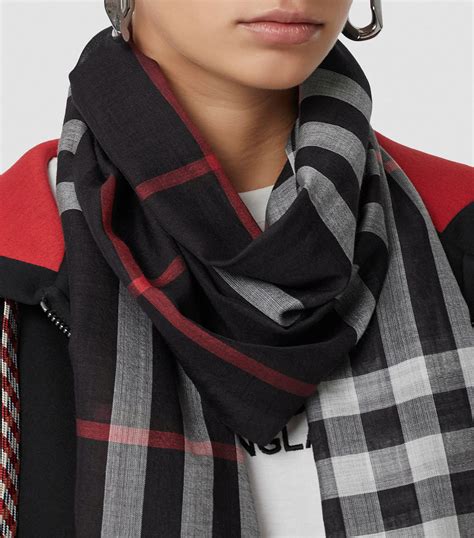 gauze scarf burberry|burberry check wool scarf.